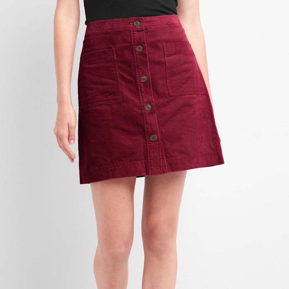 Burgundy corduroy skirt